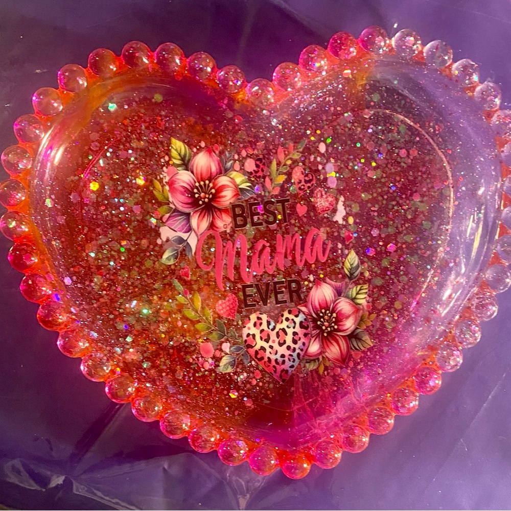 Heart-Shaped Glitter Plaque